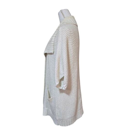 Chico's Cardigan Sweater Women Size Large Cream Pockets Lagenlook Cottagecore - Picture 5 of 11